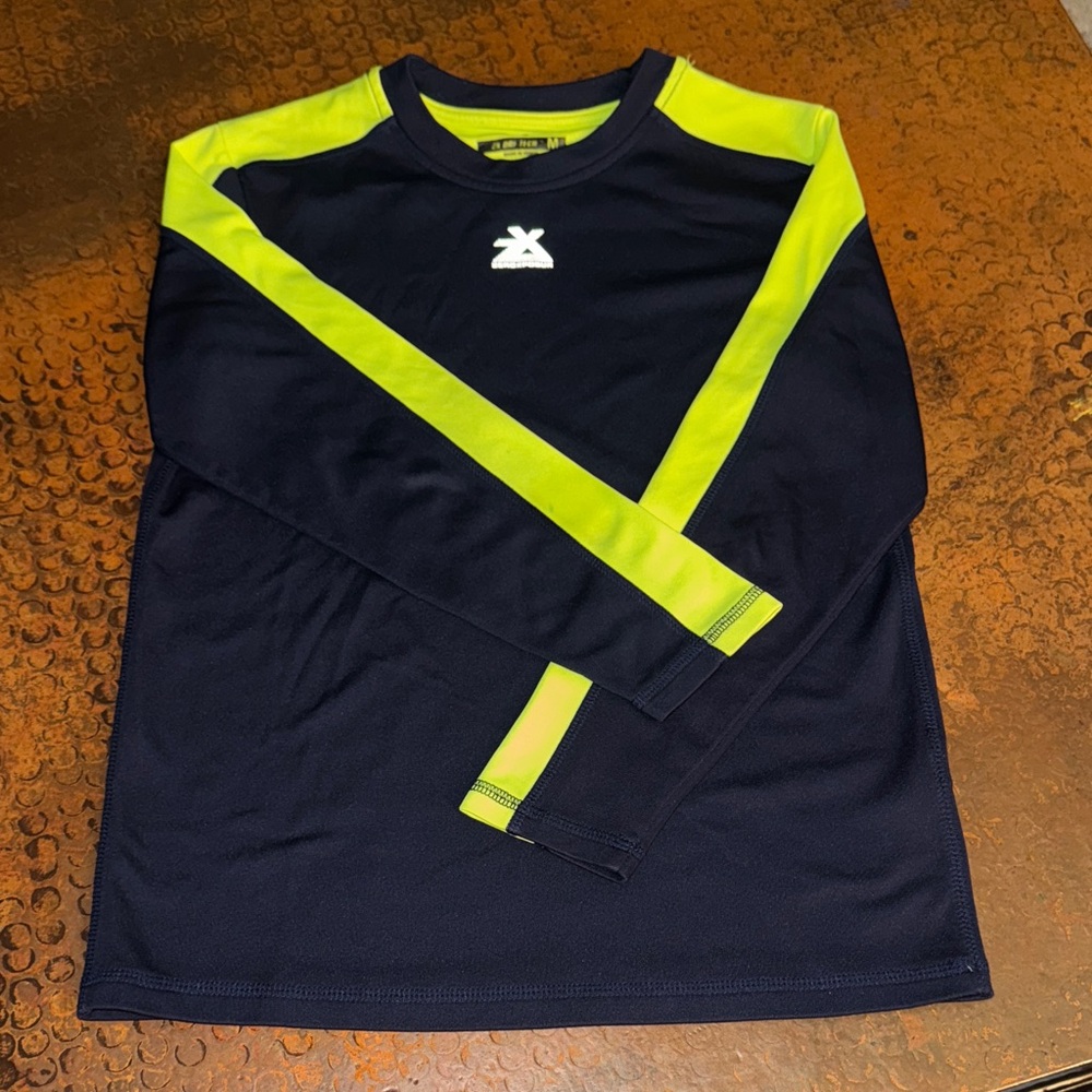 ZeroXposur Kids Long Sleeve Tee in Dark Blue and Bright Yellow